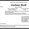 Bilstein Lieselotte 1926-1998 Todesanzeige